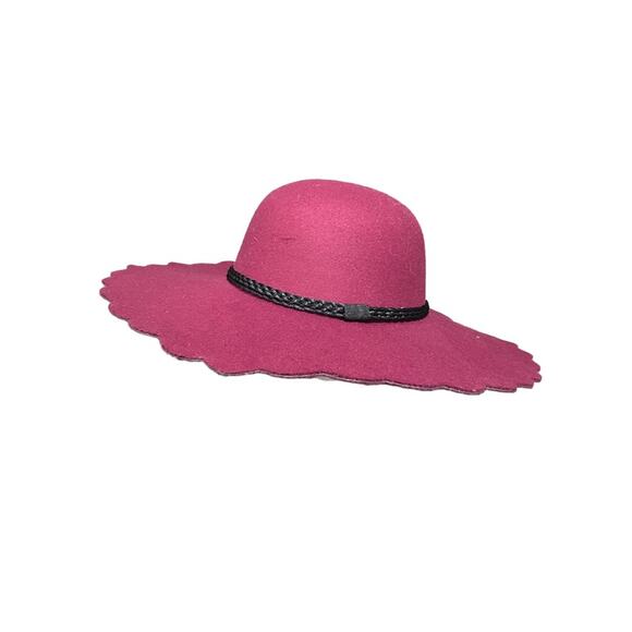 BP. Burgundy Scalloped Wide Brim Hat One Size New - Picture 2 of 5